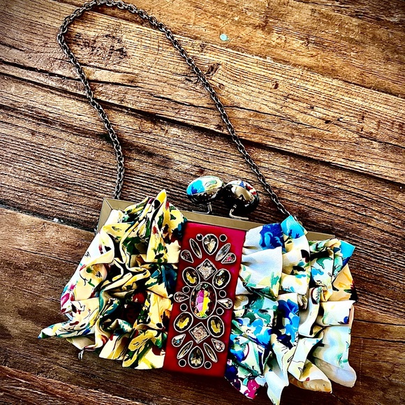 Aria by Mary Frances Fabric and Jeweled Bag - Picture 1 of 5